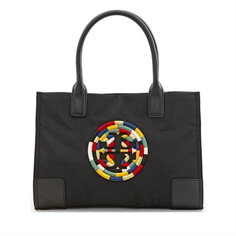 Tory Burch Mini Ella Embroidered Logo Nylon Tote